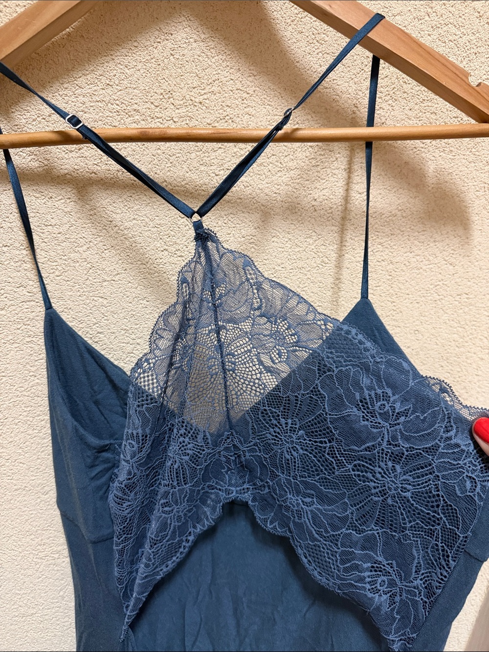 Victoria's Secret EUC Dark Blue Lace-Back Modal Slip Chemise Size S #004 - Picture 4 of 12